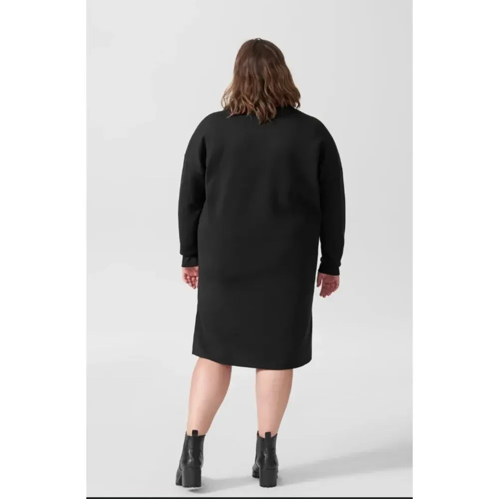 Universal Standard Ceres Side Vent Sweatshirt Dress 4XS 00 0 2XS Black NWT Cozy